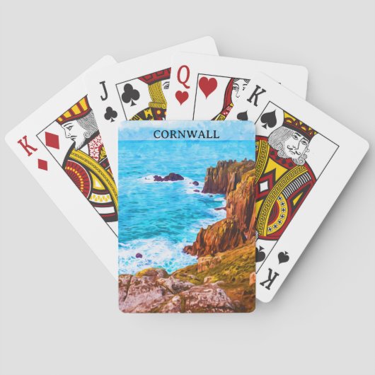 Cornwall Engeland Verenigd Koninkrijk Kustlandscha Pokerkaarten (Achterkant)