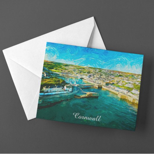Cornwall England Coastal Scenery Oil Paint Briefkaart