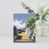 Cornwall England vintage reisstijl Briefkaart (Staand voorkant)