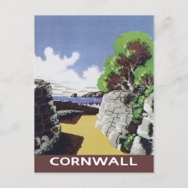 Cornwall England vintage reisstijl Briefkaart