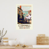 Cornwall Falmouth Engeland VK Oude Reisposter Poster (Keuken)