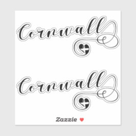 Cornwall Flag in Heart, Cornish, Kernow Sticker