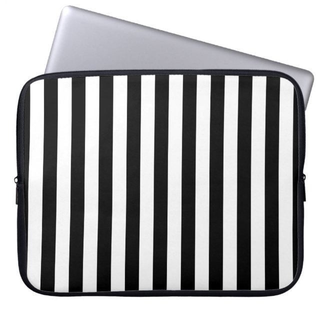 Cornwall flag stripes black white line pattern sym laptop sleeve (Voorkant)