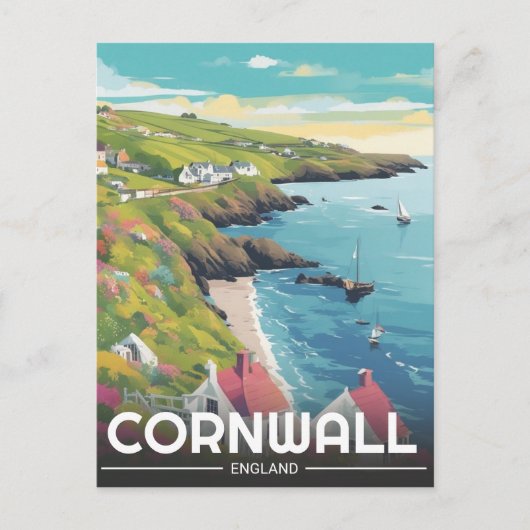 Cornwall graafschap Engeland cornwall kustlijn Feestdagenkaart (Voorkant)