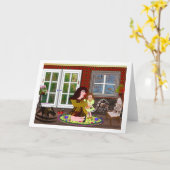 Cornwall huis LeeMarie's creatieve ontwerp Kaart (Gele Bloem)