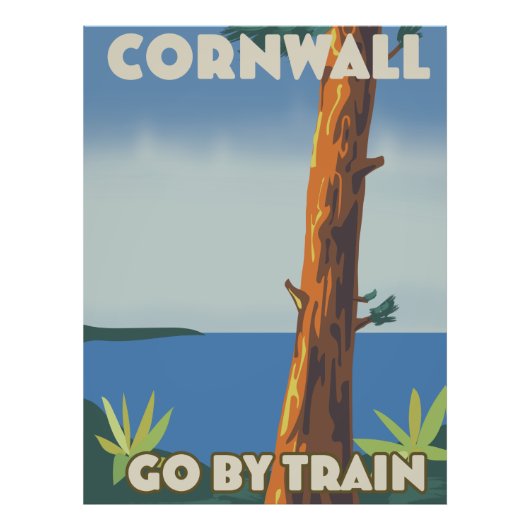Cornwall met trein foto afdruk (Voorkant)