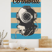 Cornwall Nautical Reisposter Poster (Keuken)
