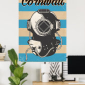 Cornwall Nautical Reisposter Poster (Thuiskantoor)