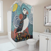 Cornwall puffin douchegordijn (In situ)