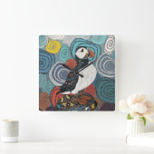 Cornwall puffin-uurklok vierkante klok (Huis)