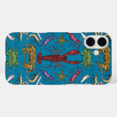 Cornwall schaaldieren Damask pop blauw Case-Mate iPhone Case (Achterkant (horizontaal))