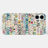 Cornwall-typografie Case-Mate iPhone Case (Achterkant (horizontaal))
