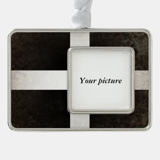 Cornwall Verzilverd Omlijst Ornament (Voorkant)