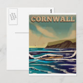Cornwall vintage reisposter briefkaart (Voorkant / Achterkant)