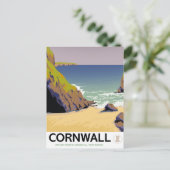 Cornwall vintage reisposter. briefkaart (Staand voorkant)
