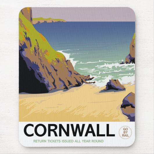 Cornwall vintage reisposter. muismat (Voorkant)