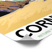 Cornwall vintage stijl reisposter. poster (Hoek)