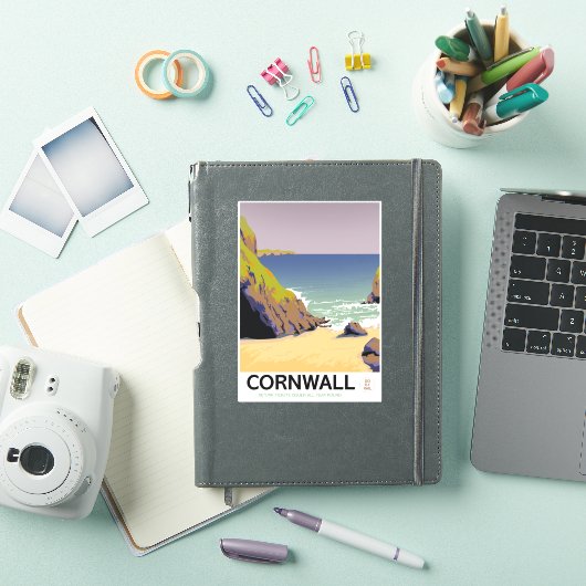 Cornwall vintage stijl reisposter. sticker (iPad Cover)