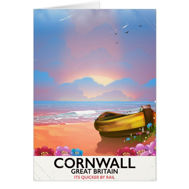 Cornwall vissersboot vintage reisposter (Voorkant)