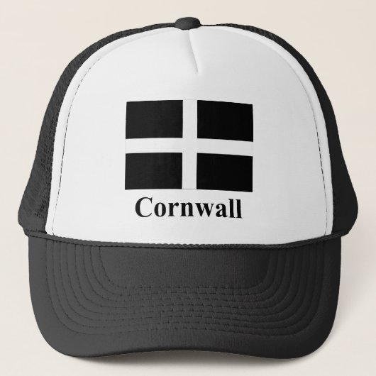 Cornwall vlag met naam trucker pet (Voorkant)