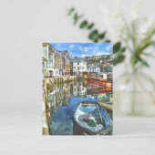 Cornwall Waterverf-Style Briefkaart (Staand voorkant)