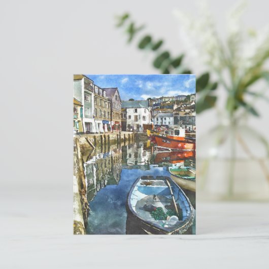 Cornwall Waterverf-Style Briefkaart (Staand voorkant)