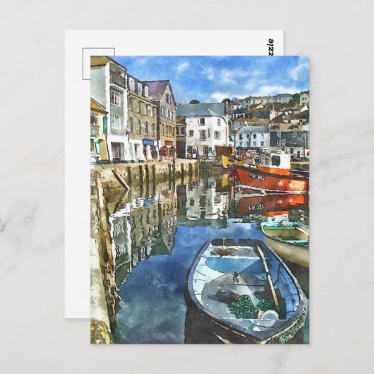 Cornwall Waterverf-Style Briefkaart (Voorkant / Achterkant)