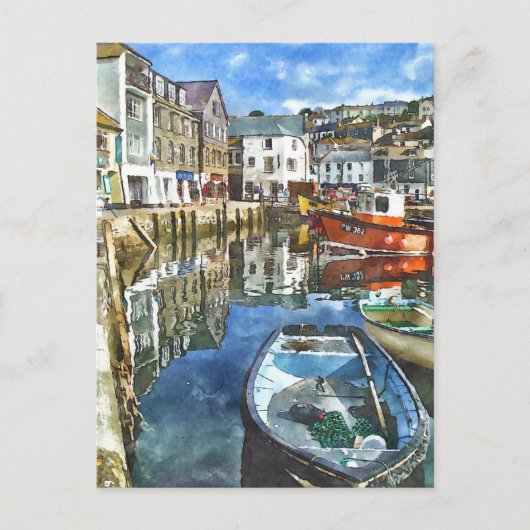 Cornwall Waterverf-Style Briefkaart (Voorkant)