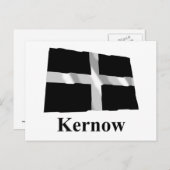 Cornwall Waving Flag met naam in Cornish Briefkaart (Voorkant / Achterkant)