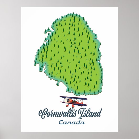 Cornwallis Island, Canada Travel map Poster (Voorkant)