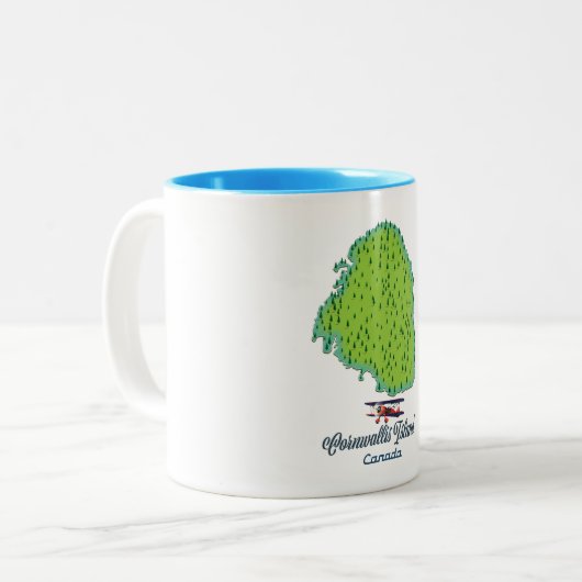 Cornwallis Island, Canada Travel map Tweekleurige Koffiemok (Voorkant links)