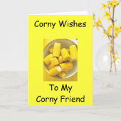 "CORNY BIRTHDAY WIL MIJN CORNY FRIEND" KAART (Gele Bloem)