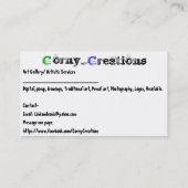 Corny_Creations Visitekaartje (Achterkant)