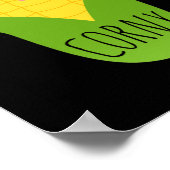 Corny Cute Corn op de Cob Foodie Art-afdrukken Poster (Hoek)