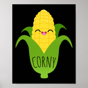 Corny Cute Corn op de Cob Foodie Art-afdrukken  Poster