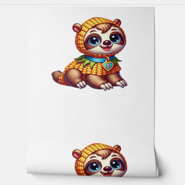 Corny Cuteness Halloween's Sweetest Luiaard Oversi Behang (Afrollen)