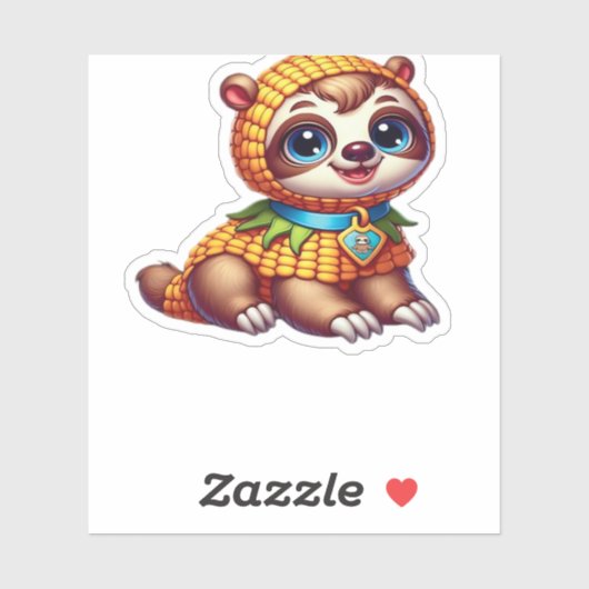 Corny Cuteness Halloween's Sweetest Luiaard Oversi Sticker (Vel)