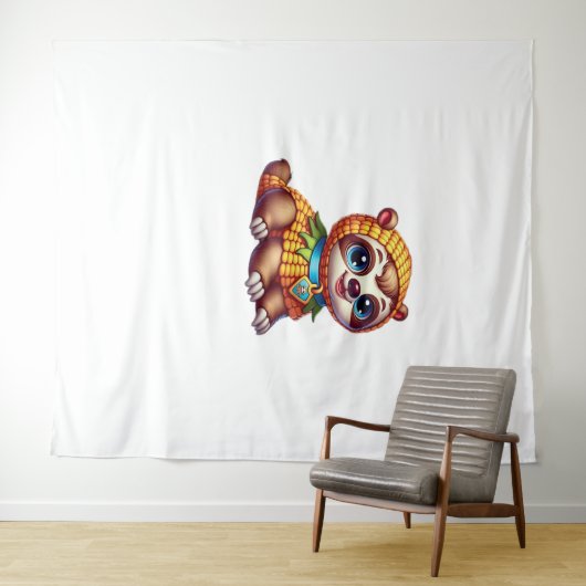 Corny Cuteness Halloween's Sweetest Luiaard Oversi Wandkleed (In Situ (horizontaal))