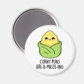 Corny Puns is een maismais, Funny Corn Pun Magneet (Voorkant / Achterkant)