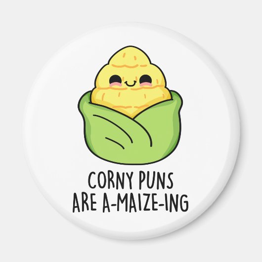 Corny Puns is een maismais, Funny Corn Pun Magneet (Voorkant)
