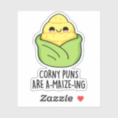 Corny Puns is een maismais, Funny Corn Pun Sticker (Vel)