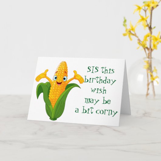 ***CORNY*** wishes FOR ****SISTER'S BIRTHDAY**** Kaart (Gele Bloem)