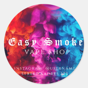 Corolful Smoke Vape Shop Classic Round Sticker