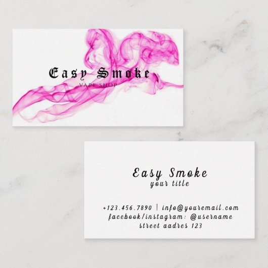Corolful Smoke Vape Shop Visitekaartje (Voorkant / Achterkant)