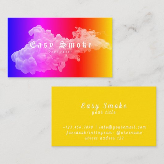 Corolful Smoke Vape Shop Visitekaartje (Voorkant / Achterkant)