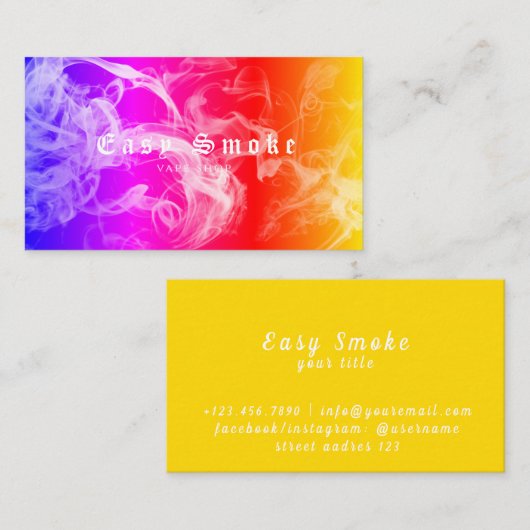 Corolful Smoke Vape Shop Visitekaartje (Voorkant / Achterkant)