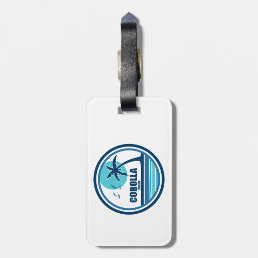 Corolla Beach North Carolina Palm Tree Vogels Bagagelabel (Achterkant verticaal)