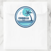 Corolla Beach North Carolina Palm Tree Vogels Ronde Sticker (Tas)