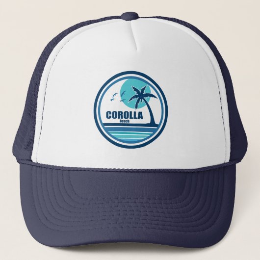 Corolla Beach North Carolina Palm Tree Vogels Trucker Pet (Voorkant)