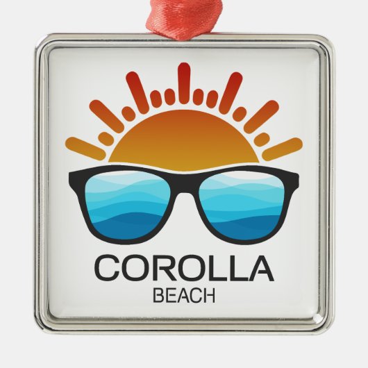 Corolla Beach North Carolina Zonnebril Metalen Ornament (Voorkant)